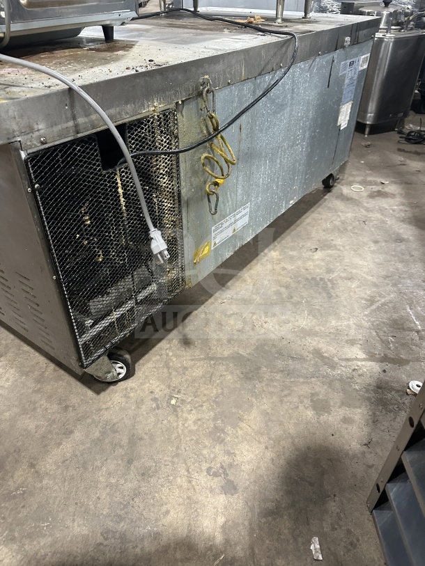 Arctic Air ARCB60CZ chef base, 62" stainless steel, 2 drawers, refrigerated, on casters, SN: H21271801, used condition.