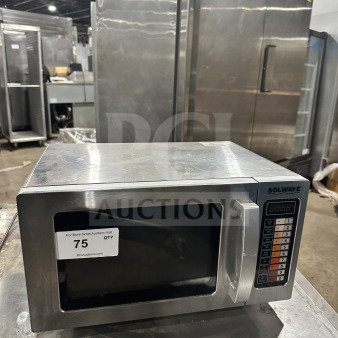 Solwave 180MW1000SS stainless steel countertop microwave, digital control, 2023 model, electric, on legs, SN: 230500807, 120V.