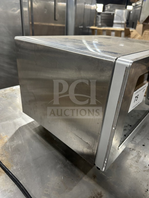 Solwave 2023 commercial stainless steel countertop microwave, model 180MW1000SS, with digital control and legs, 120V.
