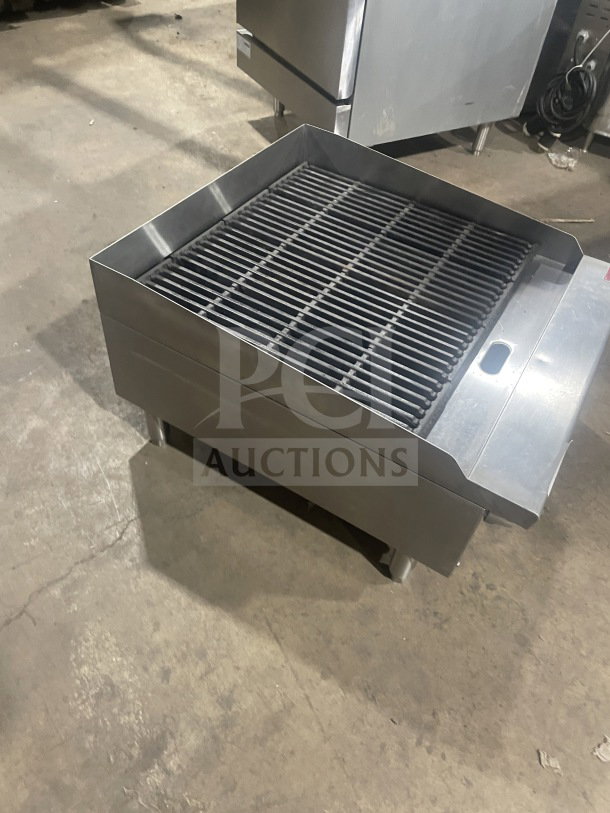 Atosa CookRite ATCB-24 stainless-steel gas char-rock broiler, commercial-grade, heavy-duty countertop model. Serial: 4003935.