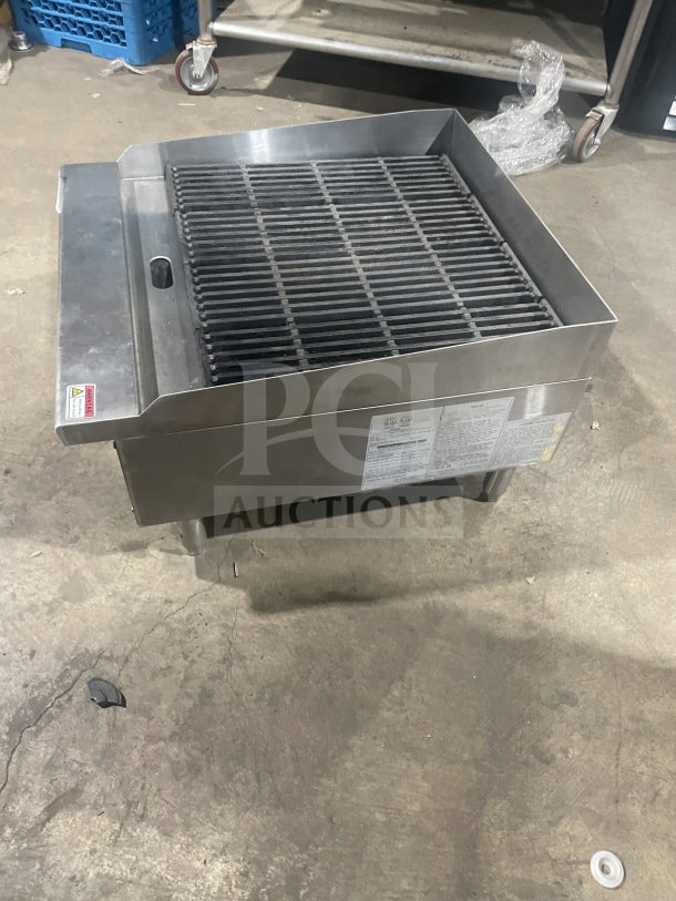 Atosa CookRite ATCB-24 char-rock broiler, stainless steel, gas-powered, countertop model, excellent condition, SN: 4003935.