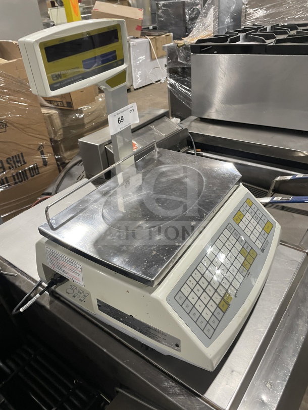 Easy Weigh LS-100 digital scale with keypad and display; model LS-100 SN: LS01150443, 85/240V, good condition.