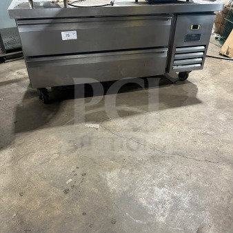 Arctic Air ARCB60CZ 62" stainless steel 2-drawer refrigerated chef base on casters, model ARCB60CZ, serial H21271801, 115V.