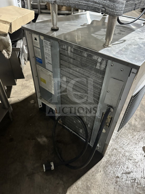 Scotsman Prodigy Plus ice machine, Model C0522SA-32B, stainless steel, 208/230V, 1 Phase, used condition, serial number visible.
