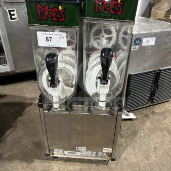Crathco Moe's Series commercial double beverage cooler dispenser, Model ID22B/MG23-2B, 115V, 1Phase, SN: 17279.