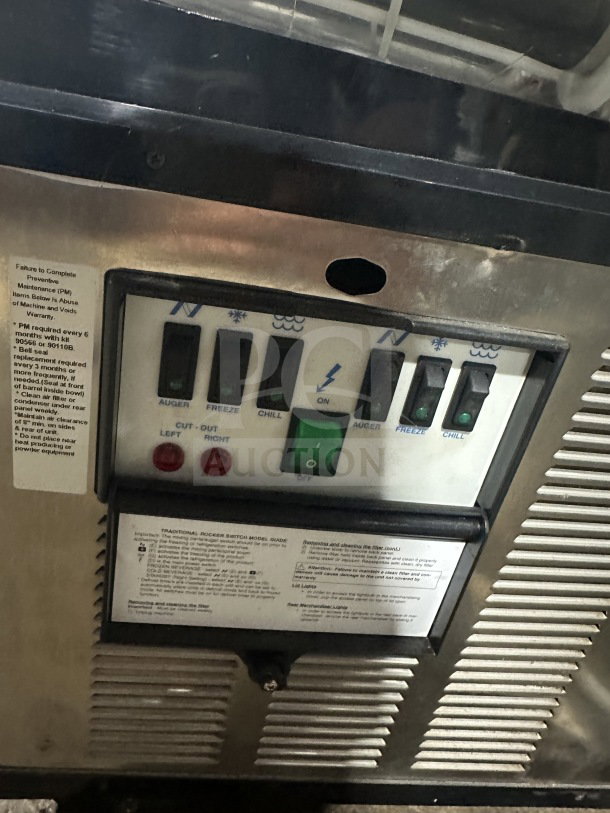Crathco Moe's Series Double Beverage Cooler Dispenser, Model ID22B/MG23-2B, SN: 17279, controls panel shown.