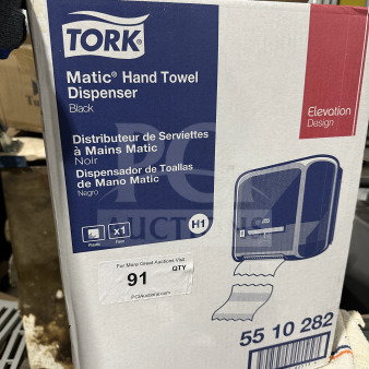 Tork Matic 302030 Black Hand Towel Dispenser, new in box, Elevation Design, commercial use, H1 system compatible.