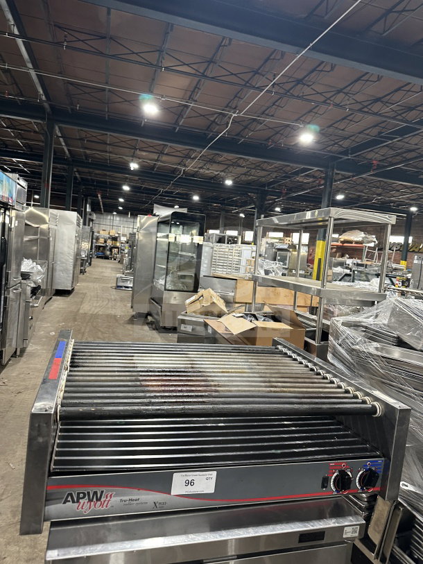 Standex APW Wyott HRS-755T hot dog roller grill, stainless steel, 208/240V, 1 phase, used condition, serial 817961607117.
