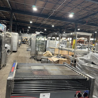 Standex APW Wyott HRS-755T hot dog roller grill, stainless steel, 208/240V, 1 phase, used condition, serial 817961607117.
