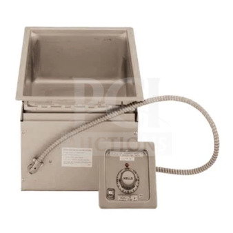 BRAND NEW Wells MOD100D stainless steel countertop single bay food warmer, 208/240V, with control knob and label.