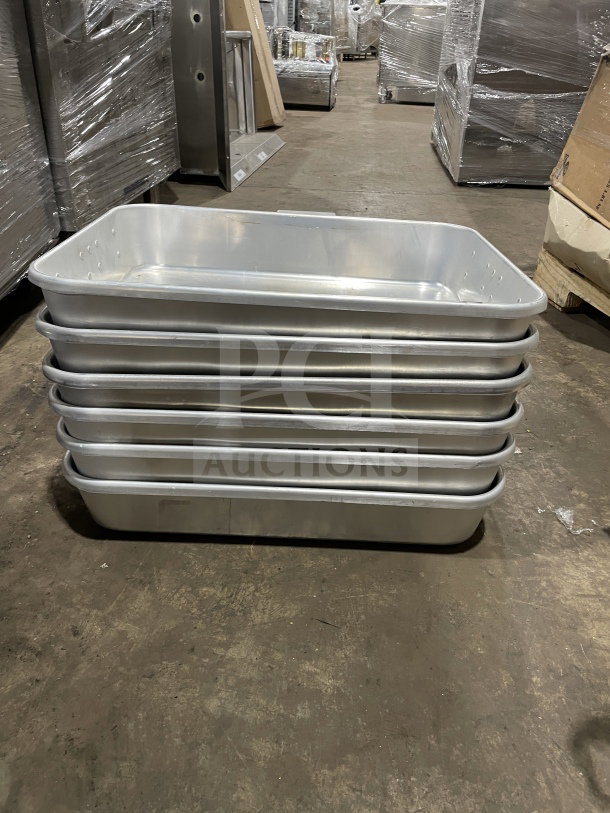 Brand new Winco ALRP1824 commercial heavy-duty double roaster with handles, stackable design. Ideal for professional kitchens.