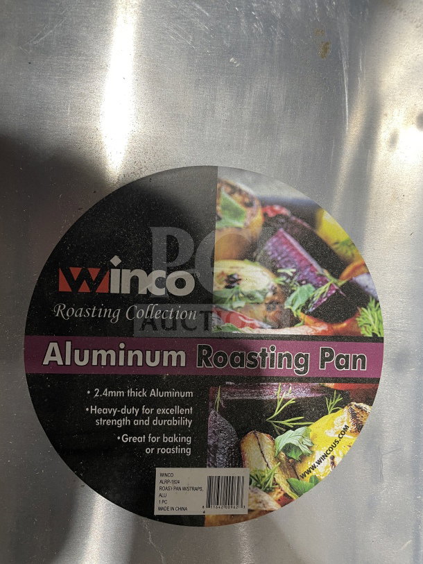 BRAND NEW Winco Heavy-Duty Double Roaster, Model ALRP-1824, 2.4mm aluminum, with straps and handles. Ideal for baking.