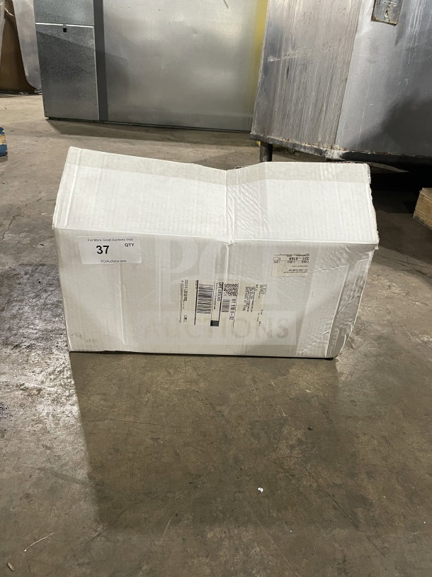 Brand new Blendtec RRS Rapid Rinser in box, commercial stainless steel unit with sprayer, base, and flexible tubing.