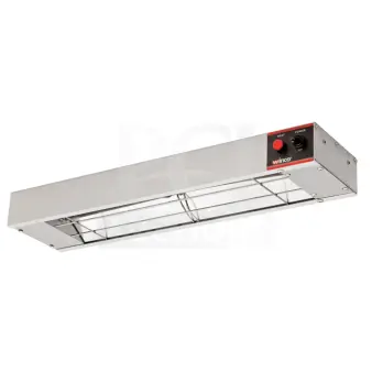 Brand new Winco ESH-24 commercial strip heater, 120V, stainless steel, built-in toggle switch, electrical powering.