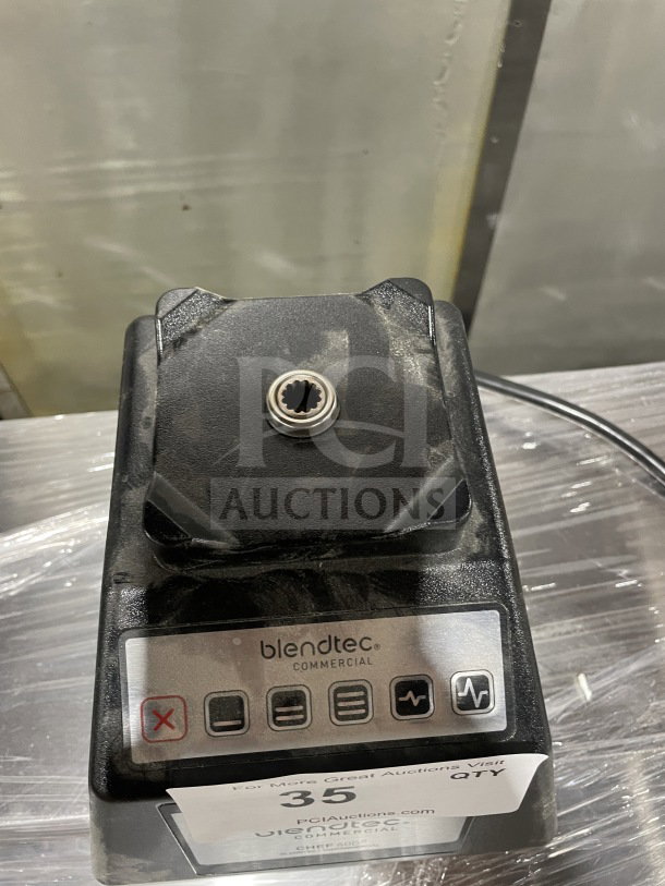 Blendtec Commercial Model ES3 base unit, stainless steel finish, new condition, with control panel and label visible.