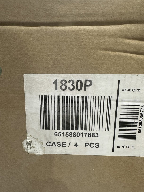 Brand new Quantum Storage commercial shelves, model 1830P. Heavy-duty black wiring. Box contains 4 shelves. SN: 651588017883.