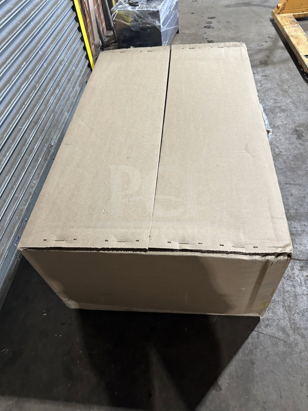 Sealed cardboard box containing Star Max Series 48" Electric Countertop Griddle, Model 8G-548TGF, new condition.
