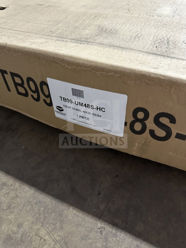 Brand new Component Hardware TB99-UM48S-HC commercial hose in box, engineered for kitchen use, model label visible.