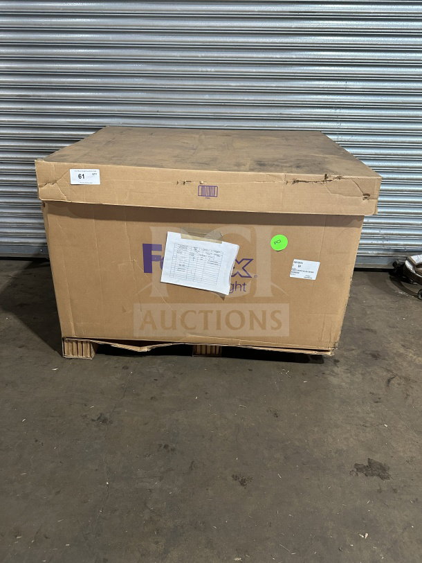 Crysalli sparkling or still water chiller in sealed box, 120V, 1 phase, stainless steel, on legs, brand new.