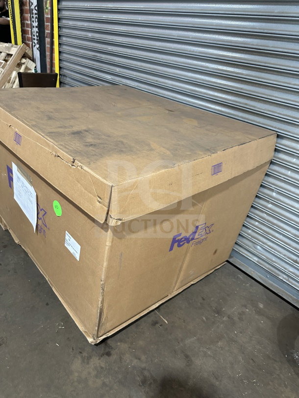 Crysalli commercial water chiller in box. Brand new, electric powered, stainless steel. Suitable for sparkling or still water. 120V, 1 phase.