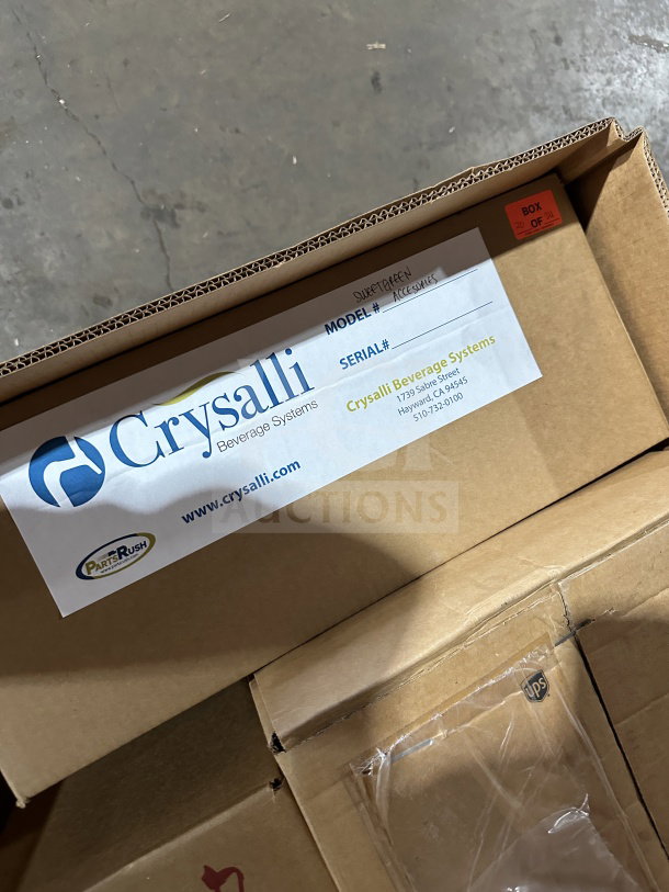 Crysalli commercial stainless steel water chiller, new in box. Features sparkling/still options, 120V 1 phase, on legs.