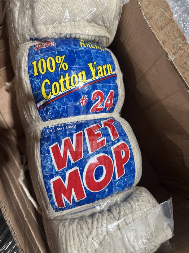 Brand new My Helper Model 405030 commercial wet mop head, 100% cotton yarn, tag reads "#24."