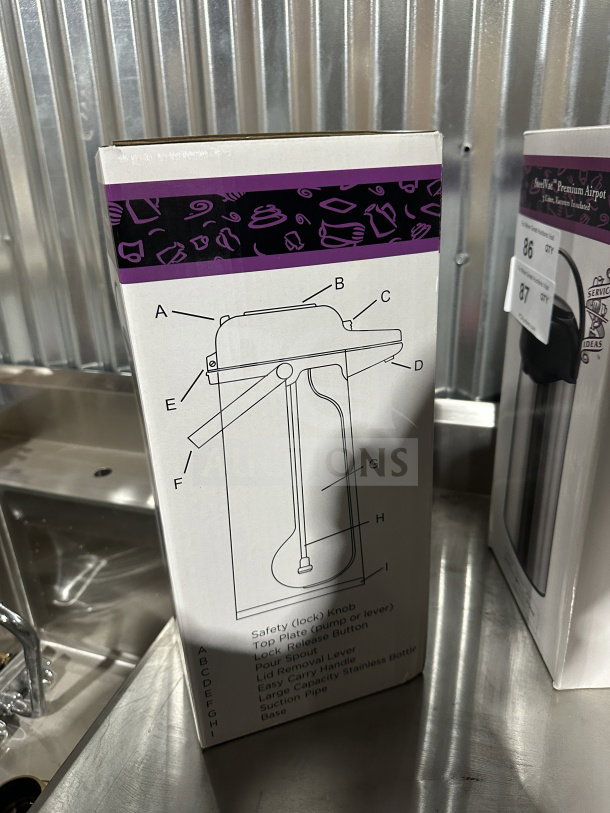Service Ideas SteelVac Series Air Pot, Model SSA300, 3-Liter, Stainless Steel Lined, with Pump Lid, new in box.