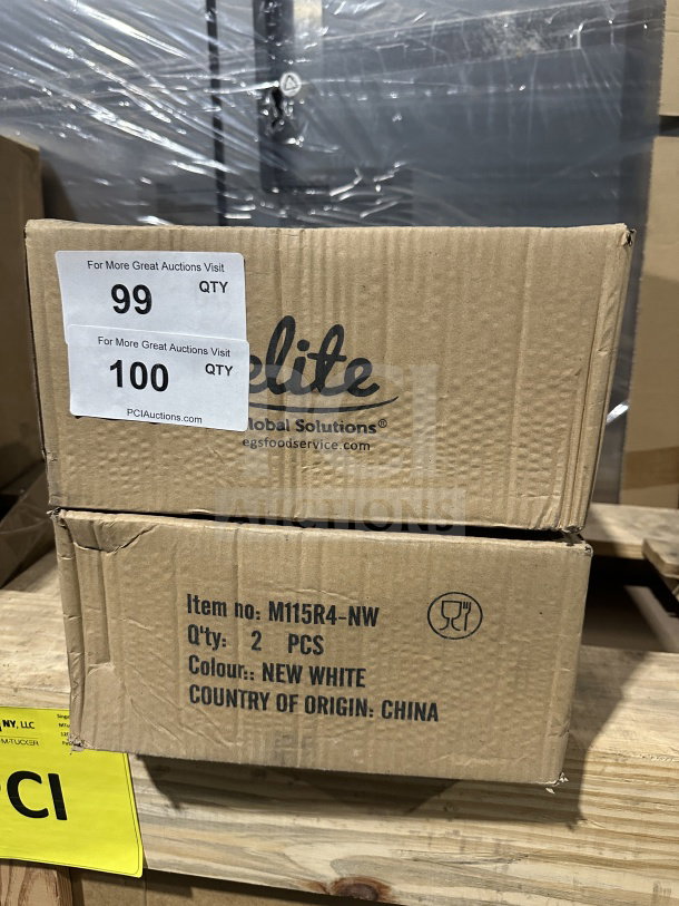 Brand new Elite Global Solutions heavy-duty melamine serving bowl, Model M115R4 NW, 4.75-quart, 2 per box, new white.