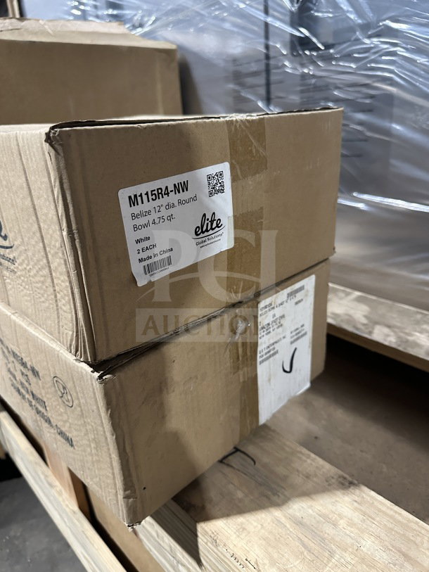 Brand new Elite Global Solutions M115R4-NW 4.75-quart serving bowl, heavy-duty melamine, commercial grade, 2 per box.