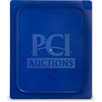 Brand new Carlisle 10212B60 full-size smart lid for food pan, blue polyethylene, commercial-grade.
