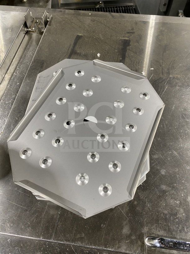 Winco SPFB2 stainless steel full-size steam table pan false bottom, new condition, perforated design.
