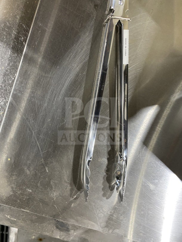 BRAND NEW Stanton Trading 12" stainless steel heavy-duty utility tongs. Made in China.
