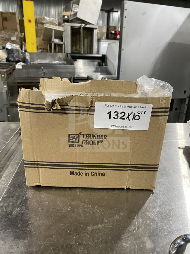Brand new Thunder Group clear polycarbonate food pan lid, Model PLPA7140CS, with notch and handle, in open box.