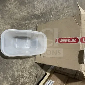 Araven transparent food storage bin, ideal for sugar or flour. New condition. Clear plastic with Araven branding on box.
