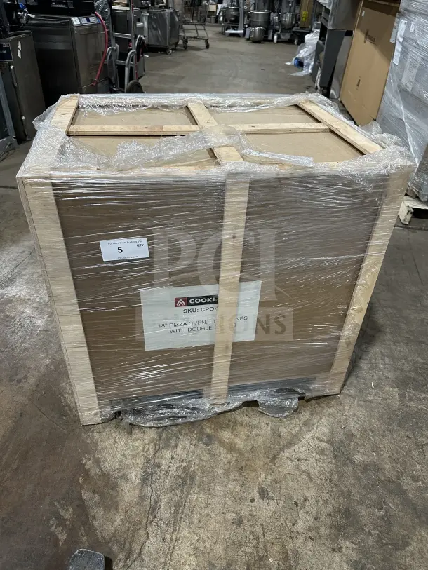 Cookline CPO-2D double deck pizza oven, new in box, stainless steel, 240V, 1 phase, dual chambers, model CPO2D.