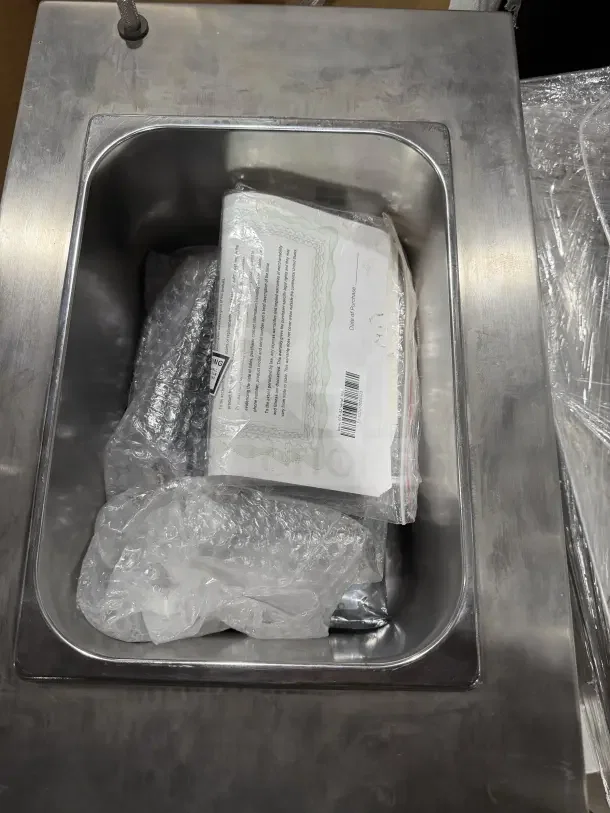Crathco MPLED 2022 stainless steel countertop frozen beverage machine, new condition, includes packaging materials.