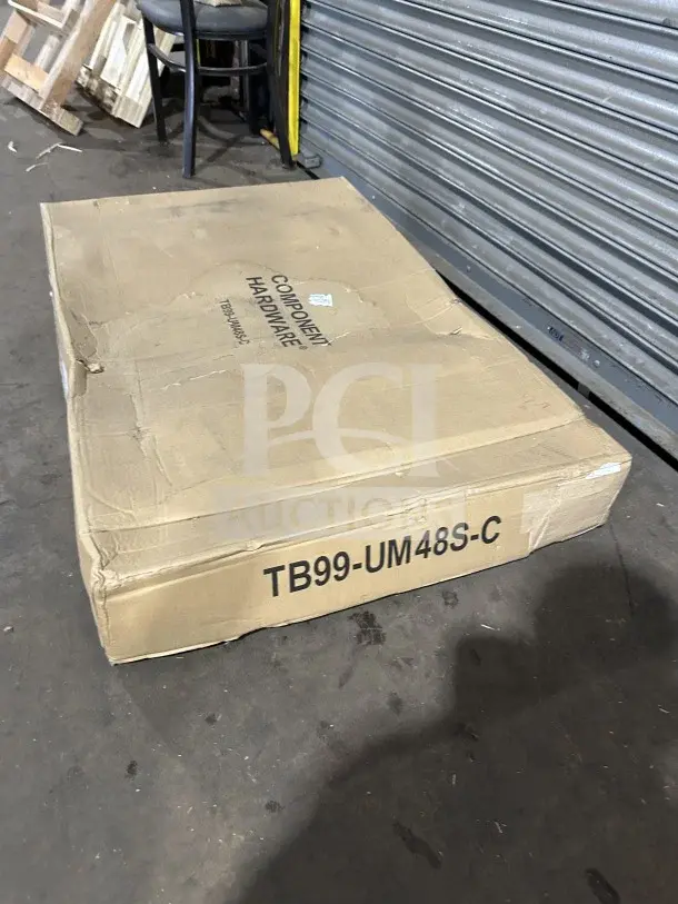 BRAND NEW Component Hardware 48"x30" heavy-duty equipment stand, Model TB99-UM48S-HC, in sealed packaging.