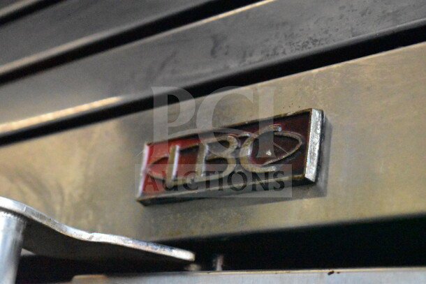 LBC LMO-MAX-G commercial oven, 125,000 BTU, natural gas, roll-in rack style, rotating rack. LBC logo visible.