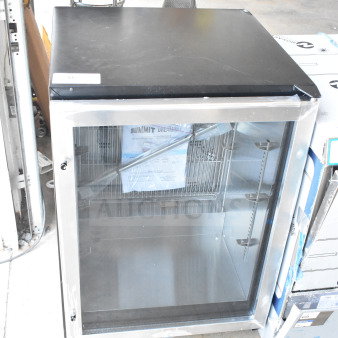 Summit SCR610BL 24" Built-In Beverage Center, 5.0 cu. ft., 3 chrome shelves, Sabbath Mode, LED lighting, digital control.