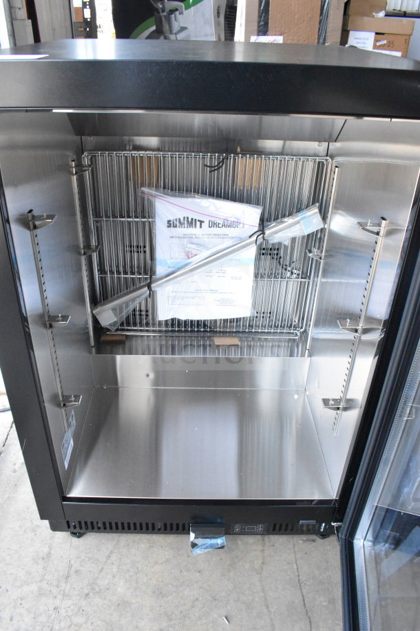 Summit SCR610BL 24" Built-In Beverage Center, 5.0 cu. ft., 3 Chrome Shelves, Sabbath Mode, LED Lighting, Digital Control.