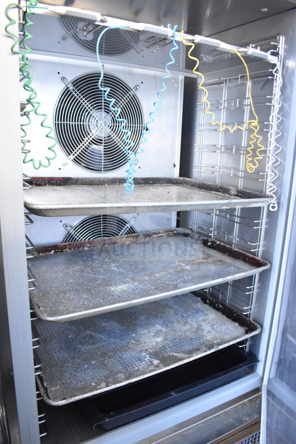 2023 Desmon GBF-15+ETL Stainless Steel Commercial Blast Chiller with 4 probes, visible racks, and fan; 220V, 3 Phase.