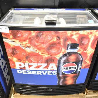 2022 IDW G-60e-NA34B Commercial Impulse Cooler with Pepsi branding, 110-120 Volts, 1 Phase, in excellent condition.