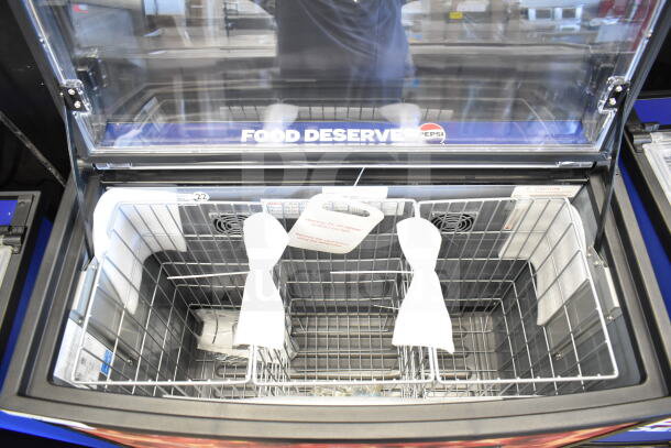 2022 IDW G-60e-NA34B Commercial Impulse Cooler Merchandiser, open lid, with interior wire basket. 110-120 Volts, 1 Phase.