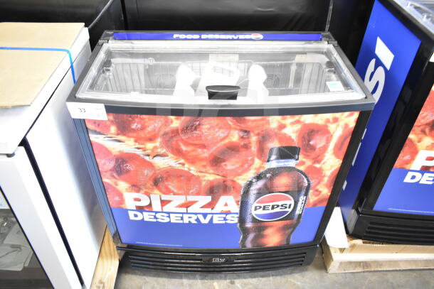 2022 IDW G-60e-NA34B Impulse Cooler Merchandiser with Pepsi branding, 110-120V, 1 Phase, excellent condition.