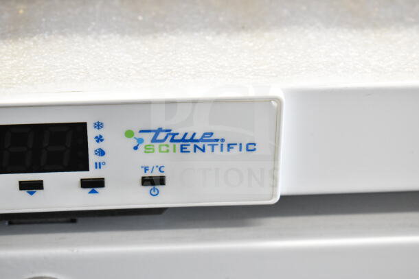 2025 True TSCI-150PR-SWG-R-WW-1A Cooler Merchandiser control panel with digital display, buttons, and True Scientific logo.