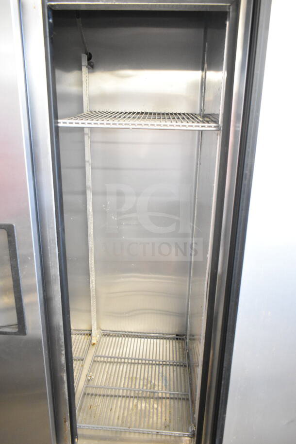 2016 True T-35 Commercial Cooler, 2-door, reach-in, 115V 1 phase, stainless interior, used condition, adjustable shelves.