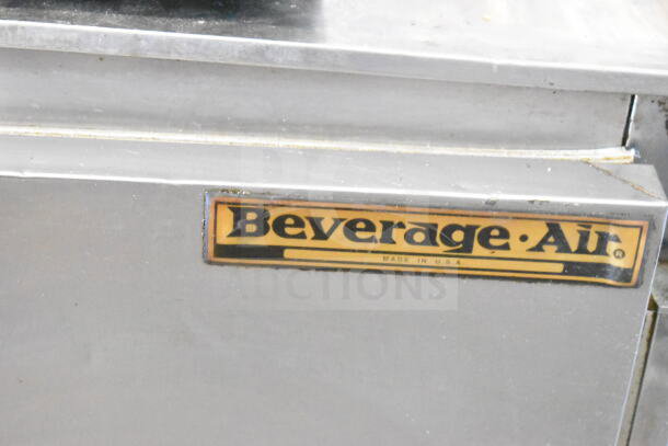 Beverage Air UCT48A Commercial 2 Door Undercounter Cooler, stainless steel, 115 volts, visible brand label "Made in USA".