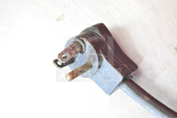 Three-prong plug with visible wear, part of the Beverage Air UCT48A Commercial Undercounter Cooler, 115 volts, 1 phase.