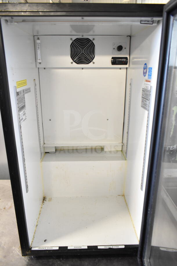 Frigoglass UR30-CC commercial mini cooler merchandiser, 115V, 1 phase, interior view, clean condition, labels visible.