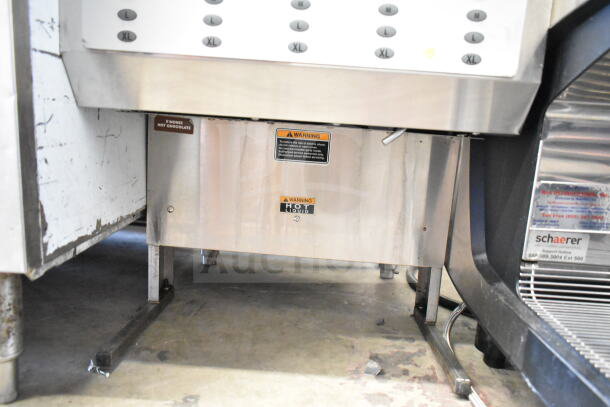 Bunn IMIX-5 Cappuccino Machine, stainless steel, showing control panel, warning labels visible, 120/208-240V.